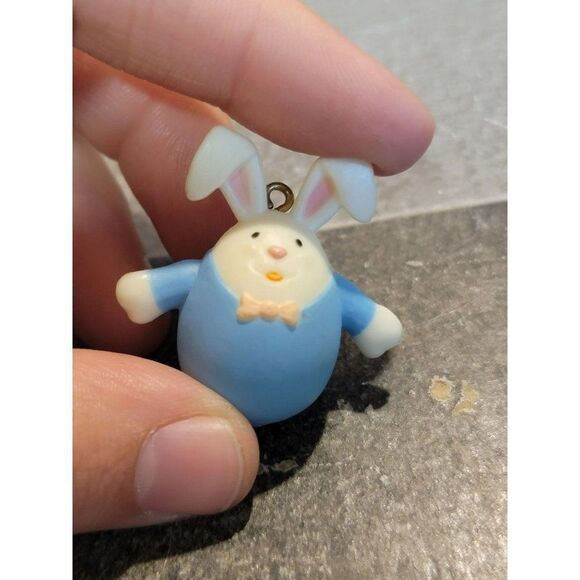 Mini Easter bunny egg blue ornament decor - Picture 1 of 3